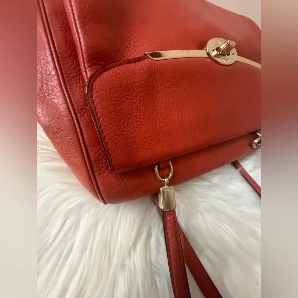 Coach Brick Orange Leather Madison Madeline East West Bag#25166
